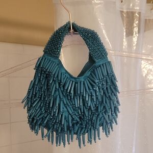 Teal Beaded Women's Handbag